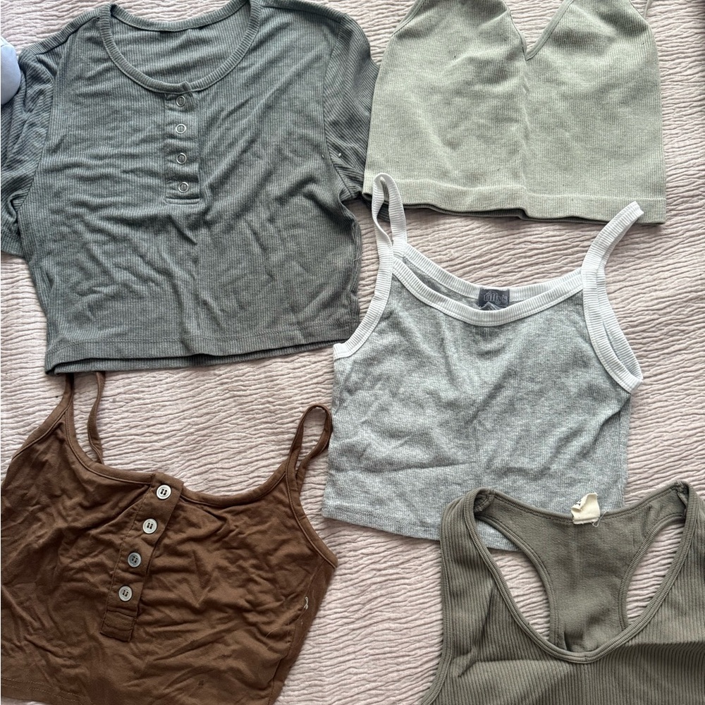 Women's Assorted Tank Tops - Gray, Brown, Green